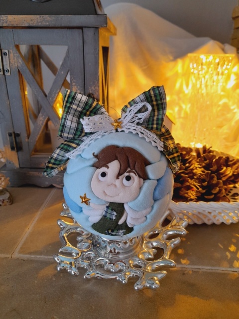 Bombka Kimekomi Aniołek Opiekun - Rękodzieło